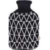 image:imageHomeTop Classic Rubber Hot Water Bottle wClassic Yarn Knit Diamond Check Cover 2 Liter Black