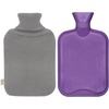 image:imageHomeTop Classic Rubber Hot Water Bottle with Cute Embroidery Knit Cover PandaGray