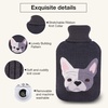 image:imageHomeTop Large 2 Liter Soft Knit Cute Bulldog Hot Water Bottle Cover  ONLY Cover 2L Black
