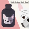 image:imageHomeTop Large 2 Liter Soft Knit Cute Bulldog Hot Water Bottle Cover  ONLY Cover 2L Black