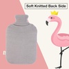 image:imageHomeTop Large 2 Liter Soft Knit Fashion Flamingo Hot Water Bottle Cover  ONLY Cover 2L Gray