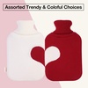 image:imageHomeTop Large 2 Liter Soft Knit Heart Pattern Hot Water Bottle Cover  ONLY Cover 2L Wine