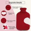 image:imageHomeTop Large 2 Liter Soft Knit Heart Pattern Hot Water Bottle Cover  ONLY Cover 2L Wine