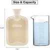 image:imageHomeTop Premium 2 Liter Classic Rubber Hot Water Bottle wChic Flamingo Knit Cover 2L Cream White