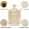 image:imageHomeTop Premium 2 Liter Classic Rubber Hot Water Bottle wChic Flamingo Knit Cover 2L Cream White