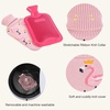 image:imageHomeTop Premium 2 Liter Classic Rubber Hot Water Bottle wChic Flamingo Knit Cover 2L Cream White
