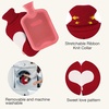 image:imageHomeTop Premium 2 Liter Classic Rubber Hot Water Bottle wChic Flamingo Knit Cover