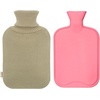 image:imagePremium Classic Rubber Hot Water Bottle and Cute Animal Embroidery Knit Cover OwlBeige