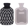 image:imageHomeTop Classic Rubber Hot Water Bottle wClassic Yarn Knit Diamond Check Cover 2 Liter Black