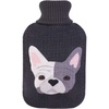 image:imageHomeTop Large 2 Liter Soft Knit Cute Bulldog Hot Water Bottle Cover  ONLY Cover 2L Black