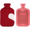 image:imageHomeTop Premium 2 Liter Classic Rubber Hot Water Bottle wChic Flamingo Knit Cover