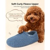 image:imageHomeTop Womens Fuzzy Curly Fur Fleece Lining Memory Foam Loafer SlippersCerulean