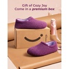 image:imageHomeTop Womens Fuzzy Curly Fur Fleece Lining Memory Foam Loafer SlippersChic Purple Lilac
