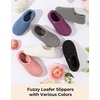 image:imageHomeTop Womens Fuzzy Curly Fur Fleece Lining Memory Foam Loafer SlippersCream White
