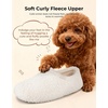 image:imageHomeTop Womens Fuzzy Curly Fur Fleece Lining Memory Foam Loafer SlippersCream White