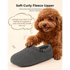 image:imageHomeTop Womens Fuzzy Curly Fur Fleece Lining Memory Foam Loafer SlippersDark Grey