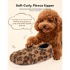 image:imageHomeTop Womens Fuzzy Curly Fur Fleece Lining Memory Foam Loafer SlippersLeopard