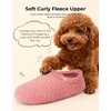 image:imageHomeTop Womens Fuzzy Curly Fur Fleece Lining Memory Foam Loafer SlippersPink