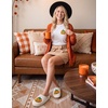 image:imageHomeTop Womens Fuzzy Curly Fur Fleece Lining Memory Foam Loafer SlippersPumpkin Haze
