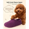 image:imageHomeTop Womens Fuzzy Curly Fur Fleece Lining Memory Foam Loafer SlippersPurple
