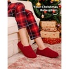 image:imageHomeTop Womens Fuzzy Curly Fur Fleece Lining Memory Foam Loafer SlippersWine Red