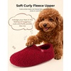 image:imageHomeTop Womens Fuzzy Curly Fur Fleece Lining Memory Foam Loafer SlippersWine Red