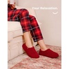 image:imageHomeTop Womens Fuzzy Curly Fur Fleece Lining Memory Foam Loafer SlippersWine Red