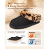 image:imageHomeTop Womens Slipon Slippers Fuzzy House Indoor Outdoor Warm Soft ClogBlack Leopard