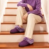 image:imageHomeTop Womens Slipon Slippers Fuzzy House Indoor Outdoor Warm Soft ClogPurple