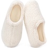 image:imageHomeTop Womens Fuzzy Curly Fur Fleece Lining Memory Foam Loafer SlippersCream White