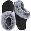 image:imageHomeTop Womens Slipon Slippers Fuzzy House Indoor Outdoor Warm Soft ClogBlack