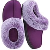 image:imageHomeTop Womens Slipon Slippers Fuzzy House Indoor Outdoor Warm Soft ClogPurple