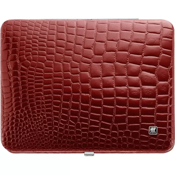 ZWILLING Beauty TWINOX Manicure and Pedicure Crocodile Pattern Cowhide Leather Case with Zip Closure, Nail Care Kit, 11-Piece, Premium Travel Nail Kit, Matte, Black
