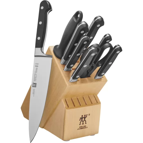 ZWILLING Professional S 7-Piece Razor-Sharp German Block Knife Set With Solid White Rubberwood Block, Made in Company-Owned German Factory with Special Formula Steel perfected for almost 300 Years