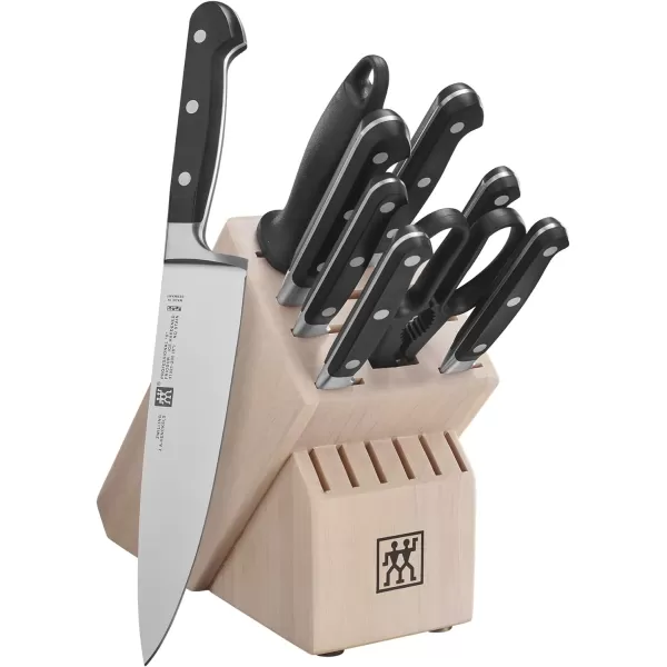 ZWILLING Professional S 7-Piece Razor-Sharp German Block Knife Set With Solid White Rubberwood Block, Made in Company-Owned German Factory with Special Formula Steel perfected for almost 300 Years