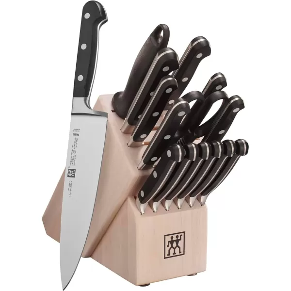 ZWILLING Professional S 7-Piece Razor-Sharp German Block Knife Set With Solid White Rubberwood Block, Made in Company-Owned German Factory with Special Formula Steel perfected for almost 300 Years