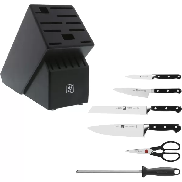 ZWILLING Professional S 7-Piece Razor-Sharp German Block Knife Set With Solid White Rubberwood Block, Made in Company-Owned German Factory with Special Formula Steel perfected for almost 300 Years