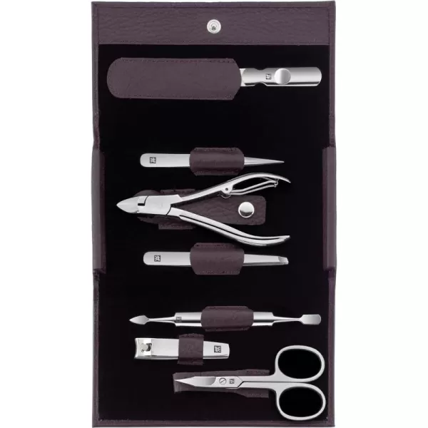 ZWILLING Beauty Classic INOX Manicure and Pedicure Nappa Leather Case with Snap Closure, Nail Care Kit, 8-Piece, Premium Travel Nail Kit, Black