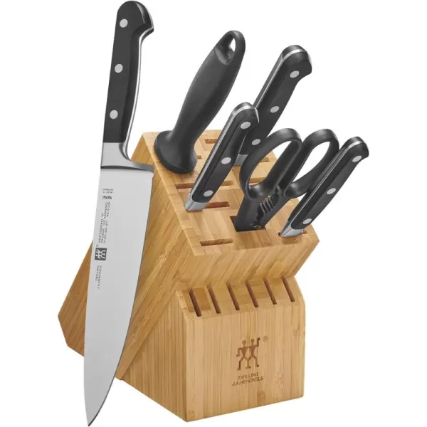 ZWILLING Professional S 7-Piece Razor-Sharp German Block Knife Set With Solid White Rubberwood Block, Made in Company-Owned German Factory with Special Formula Steel perfected for almost 300 Years