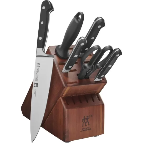 ZWILLING Professional S 7-Piece Razor-Sharp German Block Knife Set With Solid White Rubberwood Block, Made in Company-Owned German Factory with Special Formula Steel perfected for almost 300 Years