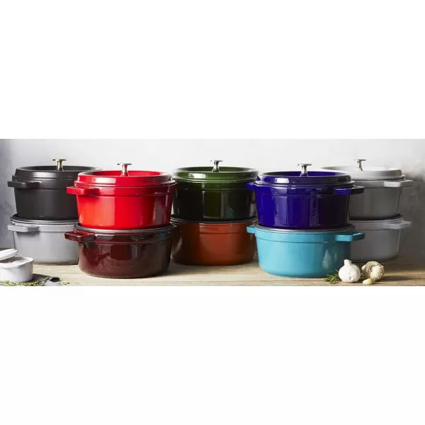 Staub Cast Iron Dutch Oven 5-qt Tall Cocotte, Made in France, Serves 5-6, Matte Black