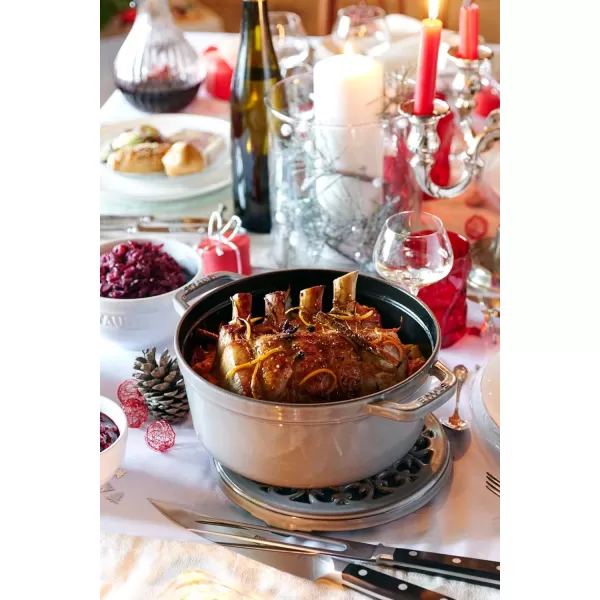 Staub Cast Iron Dutch Oven 5-qt Tall Cocotte, Made in France, Serves 5-6, Matte Black