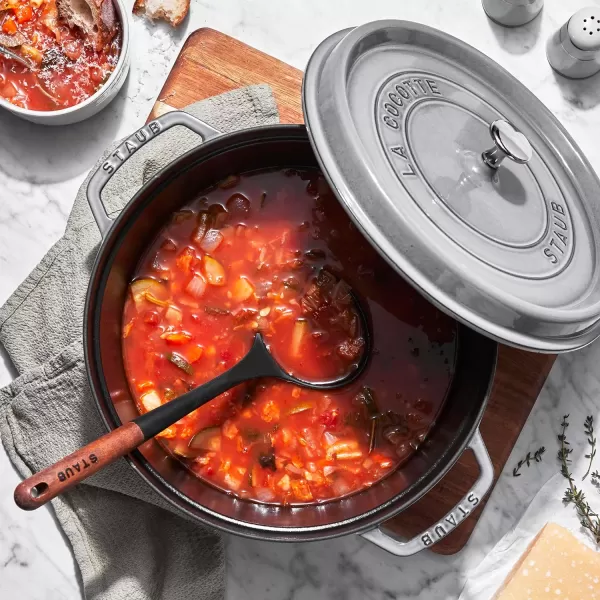 Staub Cast Iron Dutch Oven 5-qt Tall Cocotte, Made in France, Serves 5-6, Matte Black