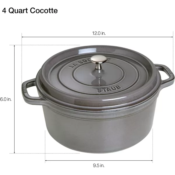Staub Cast Iron Dutch Oven 5-qt Tall Cocotte, Made in France, Serves 5-6, Matte Black