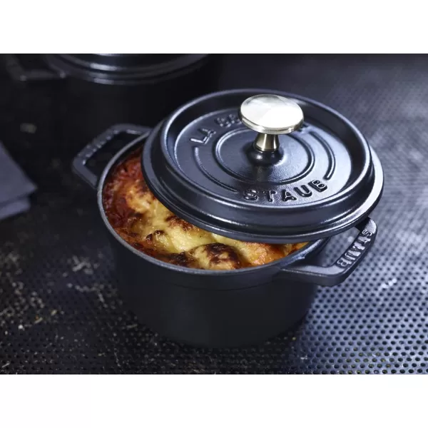 Staub Cast Iron Dutch Oven 5-qt Tall Cocotte, Made in France, Serves 5-6, Matte Black