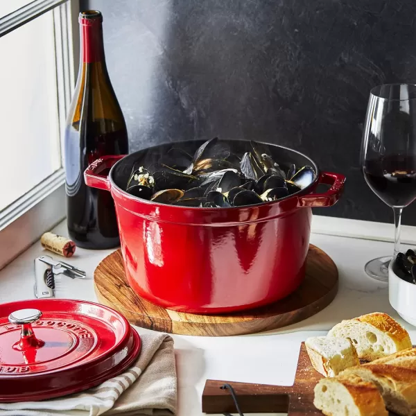Staub Cast Iron Dutch Oven 5-qt Tall Cocotte, Made in France, Serves 5-6, Matte Black