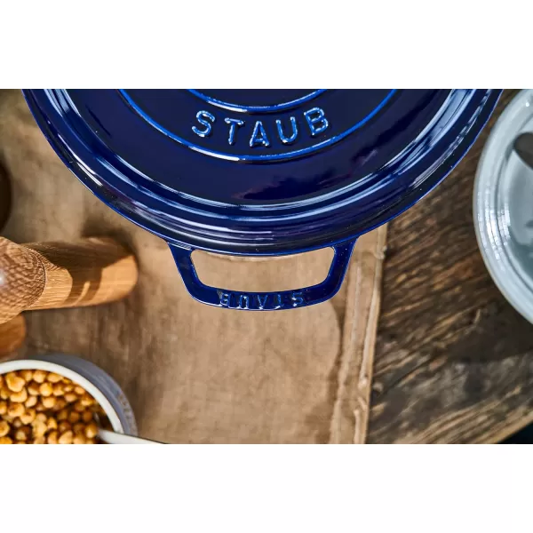 Staub Cast Iron Dutch Oven 5-qt Tall Cocotte, Made in France, Serves 5-6, Matte Black