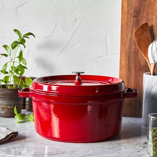 Staub Cast Iron Dutch Oven 5-qt Tall Cocotte, Made in France, Serves 5-6, Matte Black