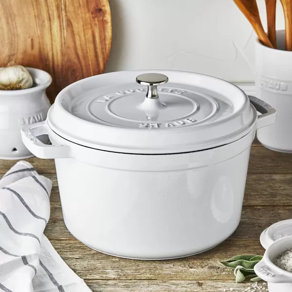 Staub Cast Iron Dutch Oven 5-qt Tall Cocotte, Made in France, Serves 5-6, Matte Black