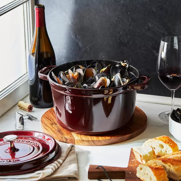 Staub Cast Iron Dutch Oven 5-qt Tall Cocotte, Made in France, Serves 5-6, Matte Black